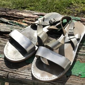 Slingback metallic no A6210 leather sandals